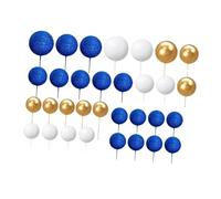 Zxpjkyu 32x - Décorations pour Gâteaux, Mini Ballons En Mousse pour La Préparation de Gâteaux, Desserts et Fêtes de Noël En Famille, avec Du Bleu Foncé