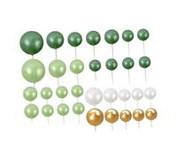 Zxpjkyu 32x - Décorations pour Gâteaux, Mini Ballons En Mousse pour La Préparation de Gâteaux, Desserts et Fêtes de Noël En Famille, avec Du Vert
