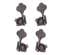 Zxpjkyu 4 Pièces Mécaniques pour Basse Électrique Chevilles Accordeur Clés Tuner Boutons Métal Installation Facile Remplacement Convient Utilisation, 2L2R Rouge Bronze