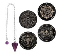 Zxpjkyu 4 Pièces Pendule Divinatoire Planche de Bois Planche Message Altar Carte Astrolabe Convient pour la Méditation Décoration Maison