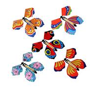Zxpjkyu 5 Pièces Papillon Magique Accessoire Jouet Propulsé Par Élastique Figurine Astuces Volant Convient pour Invitations Décoration Mariage Anniversaire, Style un