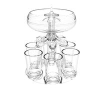 Zxpjkyu 6 Pièces Distributeur de Vin Distributeur avec Verres à Support En Acrylique Haute Transparence Adapté pour Boissons Fête Bar Maison, avec des