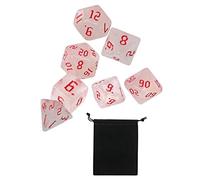 Zxpjkyu 7 Pièces Dés Polyédriques Multi Faces Enseignement Créatif Jeu de Plateau Accessoires Acrylique Utilisable pour Table Maths Jeux de Groupe, Rouge