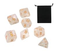 Zxpjkyu 7 Pièces Dés Polyédriques Multi Faces Enseignement Créatif Jeu de Plateau Accessoires Acrylique Utilisable pour Table Maths Jeux de Groupe, Auréat