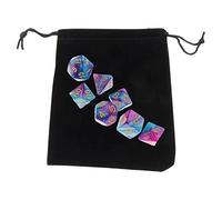 Zxpjkyu 7 Pièces Jeu Dices Polyédriques Accessoire Acrylique Gravure Numérique Bordures Arrondies Texture Utilisable pour Fêtes Jeux de Plateau, Violet