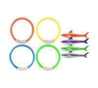 Zxpjkyu 8 Pièces Anneaux de Plongée Ensemble Jouets Piscine Enfant Cercle Submersible Jouet de Formation Aquatique Solide Adapté à l'Apprentissage de la Nage, Styler Un, 13x4cm