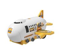 Zxpjkyu Avion Jouet Enfant Lot Jouets Véhicule Avion Voiture Hélicoptère Assemblage avec Outils Inclus Matériau Sûr Adapté pour Développement Cognitif Jeux Éd, Jaune