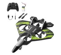 Zxpjkyu Avion Télécommandé Planeur D'Avion Radiocommandé Jouet de Chasse En Mousse EVA Robuste à Aile Fixe Équipé de Lumières LED Adapté pour Enfants Passion, Vert