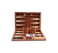 Zxpjkyu Backgammon Jeu de Société Classique en Bois Massif avec Plateau Pliable Ensemble Complet Portable pour Divertissement Familial Adapté à la Décoration, Style A