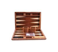 Zxpjkyu Backgammon Jeu de Société Classique en Bois Massif avec Plateau Pliable Ensemble Complet Portable pour Divertissement Familial Adapté à la Décoration, Style B