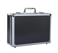 Zxpjkyu Boîte de Rangement Coffret D'Outils Poignée Aluminium Caisson Instruments Compartiment Sécurisé Pratique Utilisable pour Maison Bureau Déplacement, Noir