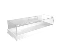Zxpjkyu Boîte de Rangement Rectangulaire pour Pâtisseries, Plat de Service à Gâteaux, Plateau à Desserts avec Couvercle En Acrylique Transparent et Poignée de, Blanc