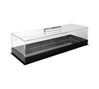 Zxpjkyu Boîte de Rangement Rectangulaire pour Pâtisseries, Plat de Service à Gâteaux, Plateau à Desserts avec Couvercle En Acrylique Transparent et Poignée de, Noir