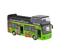 Zxpjkyu Bus à Impériale Jouet avec Fonction de Rétrofriction, Pneus En Alliage Métallique et Caoutchouc, Compartiment Passagers Simulé, Fonctions Lumineuses E, Vert