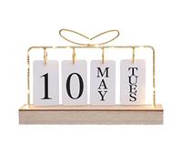 Zxpjkyu Calendrier de Bureau avec Boîtier et Blocs en Métal, Design Vieilli pour Une Décoration Raffinée, Idéal pour Le Bureau, La Maison Ou comme Cadeau, avec nœud Papillon