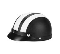 Zxpjkyu Casque de Vélo D'été en Cuir PU, Confortable et Ventilé, Absorbant Les Chocs, Idéal pour Le Skateboard, Le VTT et Le Vélo de Route. Convient pour, Blanc Noir