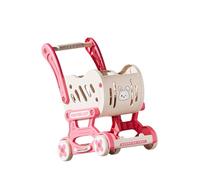 Zxpjkyu Chariot de Courses Jouet pour Enfants Comprenant Caddie Panier Simulateur et Trolley Conception Sécurisée En Pp Motif Décoratif Hippopotame Adapté Au, Rose