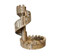 Zxpjkyu Château de Dés Rétro avec Plateau Décoratif, Accessoire En Alliage pour Lancer de Dés et Jeu de Rôle Dragon RPG, Brun