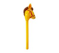 Zxpjkyu Cheval Bâton Gonflable Jouet Bâton de Hobby en PVC Léger Portable pour Jeu Blowing Adapté à Décoration Fête Événement, Jaune