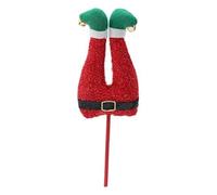 Zxpjkyu Christmas Elf Leg Pick Décoration Jambe Arbre Noël Tissu Peluche Installation Aisée Convient Salon Bureau Chambre Fête Maison, Rouge Noir Vert