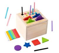 Zxpjkyu Cube d'Apprentissage Jeu Éducatif Développement Précoce Boîte à Formes Jouet en Bois Coordination Motricité Fine Adapté à l'Éveil des