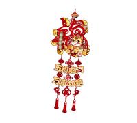 Zxpjkyu Décoration Nouvel An Chinois Ornement Caractéristique Motif Cheval Porte Pendentif Tissu Non Tissé Traditionnel Adapté pour Fête Du Printem, Personnage Fu