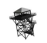 Zxpjkyu Diorama de Tour de Guet à L'échelle 1/64, Décor pour Table de Sable, Simulation de Tour de Sécurité Ferroviaire Compacte, Accessoire de Décor Ferr, Noir et Gris