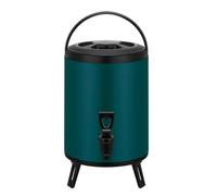 Zxpjkyu Distributeur de Boissons Isotherme En Acier Inoxydable à Double Paroi avec Robinet pour Boissons Chaudes et Froides, Idéal pour La Maison, Le Bureau, Vert