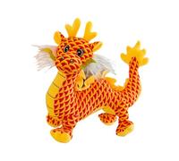 Zxpjkyu Dragon Peluche Animal Figurine Sculpture Accessoire Collectable en Fonction Décorative Convient pour Collection Cadeau Décoration, rouge-orange, 28 cm