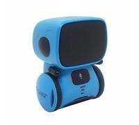 Zxpjkyu Enfants Jouet Robot Réaction Automatique Répète Mots Lecture Audio Corps Sûr Plastique Interactif pour Stimulé Apprentissage Adapté à Usage Maison Activités Ludiques, Bleu