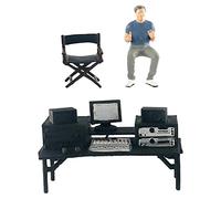 Zxpjkyu Ensemble Créatif de 3 Figurines Peintes, Assises, pour Adolescents, Maison de Poupée, Noël, Gris