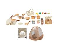 Zxpjkyu Ensemble de 25 Pièces pour Enfants, Comprenant Un Barbecue et Des Accessoires de Camping pour Faire Semblant.