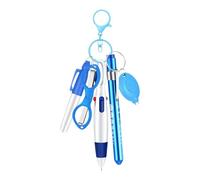 Zxpjkyu Ensemble de Stylos Multifonctions pour Les Aidants, Comprenant Un Marqueur Rétractable, Un Porte-clés et Des Ciseaux. Convient pour, Bleu