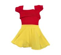 Zxpjkyu Ensemble Miniature Composé d'une Jupe Plissée, d'une Robe et d'un Chemisier, en Tissu pour Figurines Articulées de 30 Cm (12 Pouces), Rouge Jaune