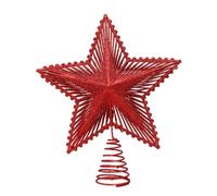 Zxpjkyu Étoile Sapin de Noël Décoration Arbre de Noël Étoile en Fer Matière Touche Raffinée Adaptée à La Maison Bureau Fête, Rouge