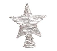 Zxpjkyu Étoile Sapin Noël Décoration Ornement Pointe Arbre Structure Élégante Facile à Placer Convient Salon Boutique Réunion, Argent