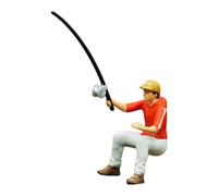 Zxpjkyu Figurine Miniature à L'échelle 1:64, Objets de Collection En Résine Peinte, Personnages Miniatures Réalistes pour Dioramas, Mises En Scène et Déco, Pêche Assise