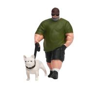 Zxpjkyu Figurine Miniature de Chien, Modèle de Personnage Marchant, En Résine Décorative, Fabrication Délicate pour Maison de Poupée, Atelier de Loisirs Créat, Peint