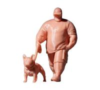 Zxpjkyu Figurine Miniature de Chien, Modèle de Personnage Marchant, En Résine Décorative, Fabrication Délicate pour Maison de Poupée, Atelier de Loisirs Créat, Dépeinture
