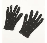 Zxpjkyu Gants de Patinage pour Enfants Gants Costumes Main Couverte Élégance Opaque Accessoires Adaptés pour Représentations Scène Ballets Patinage, Noir, S 6-8 Ans