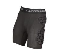 Zxpjkyu Goalkeeper Compression Shorts Intégré de Rembourrage EVA Dense Pads Hexagonaux de Protection Tissu Respirant Maintien Ajusté Adapté pour Football Rugb, Size S