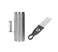 Zxpjkyu Guiro, Instrument de Percussion Cylindrique avec Jouet Musical, en Acier Inoxydable, Compact et, Idéal pour L'accompagnement de Groupes Mu, 15.5x32cm
