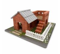 Zxpjkyu Jeu de Construction Enfants Blocs Briques Tuiles Argile Favorise Pensée Logique Créativité Manuelle Adapté Projet, Petit Jardin (Briques et tuiles véritables)