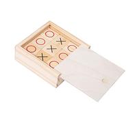 Zxpjkyu Jeu de Société Toe Plateau de Jeu Intelligence Jouet Interactif Bois Portable Utilisable pour Cadeaux Anniversaires Loisirs Enfan, 11.1cmx11.1cmx4cm