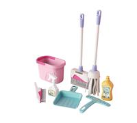 Zxpjkyu Jouet de Nettoyage Ensemble pour Enfants Balai Pelle Mop Brosse Accessoire Simulation Développement de La Responsabilité Convient pour Jeu Éducatif Ca, Seau Rose