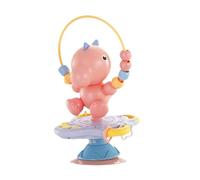 Zxpjkyu Jouet Hochet Chaise Haute Jouet Ventouse Table Bébé Anneau Dentition Jeu Sensoriel avec Poignée Arrondie et Clochette Tournante Convient à la Prise, Rose