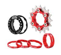 Zxpjkyu Kit de Conversion de Cassette pour Vélo Monovitesse (7 Pièces), en Acier, Compatible avec Les VTT, Rouge