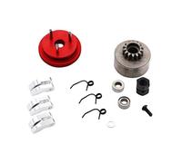 Zxpjkyu Kit d'embrayage RC 14T, Pignon de, Pièces de, Accessoires et Pièces Détachées en Métal pour Voitures RC 1/8, Convient pour La, Rouge + Argent