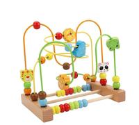 Zxpjkyu Labyrinthe de Perles En Bois, sous-verre, Puzzle, Perles Colorées, Développement de L'attention Des Enfants, Adapté Aux Tout-petits, à La M, Animal