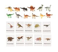Zxpjkyu Lot de 12 Cartes Miniatures D'animaux à Usage éducatif, En Plastique Résistant. Favorise La Connaissance Des Animaux. Convient Aux Enfants, Dinosaure, Carte 10x7cm